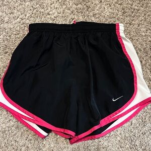 Nike Women's Black and Pink Athletic Shorts